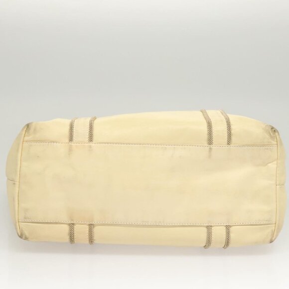 PRADA Hand Bag Leather Cream Silver Auth - Picture 11 of 16